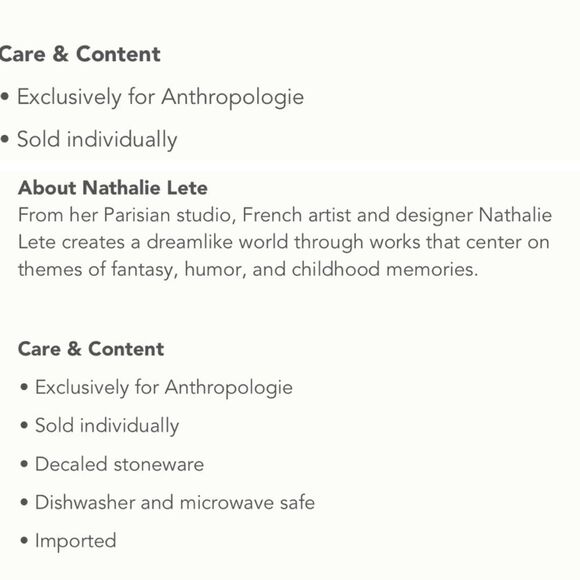 Anthropologie Nathalie Lete Dessert Plate A Partridge in a Pear Tree NEW - Picture 7 of 7